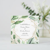 Geometrische Lijst Waterverf Save The Date (Staand voorkant)