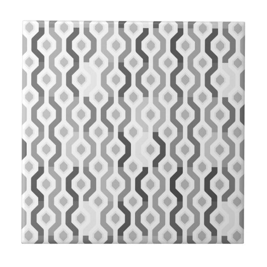 Geometrische linkpatronen van de middelbare schijf tegeltje (Voorkant)