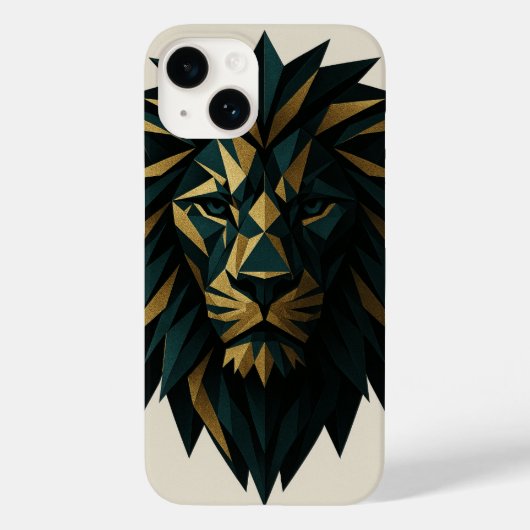 Geometrische Lion Art iPhone Case – Abstract Hoesj (Achterkant)