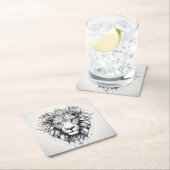 Geometrische Lion Head Illustratie Onderzetter (Insitu)