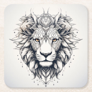 Geometrische Lion Head Illustratie Onderzetter