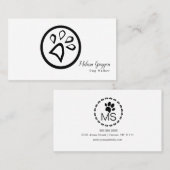 Geometrische Logo van Pet Dog Walker Paw Visitekaartje (Voorkant / Achterkant)