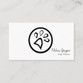 Geometrische Logo van Pet Dog Walker Paw Visitekaartje (Voorkant)