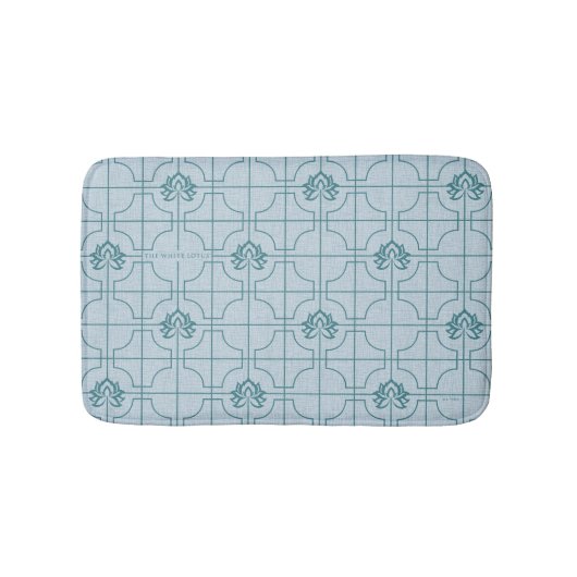 Geometrische Lotus Grid patroon - De witte Lotus Badmat (Voorkant)