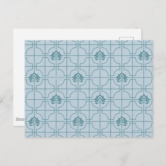 Geometrische Lotus Grid patroon - De witte Lotus Briefkaart (Voorkant / Achterkant)
