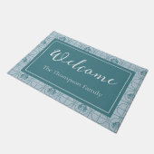 Geometrische Lotus Grid patroon - De witte Lotus Deurmat (Schuin)