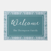 Geometrische Lotus Grid patroon - De witte Lotus Deurmat (Voorkant)