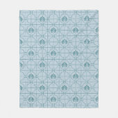 Geometrische Lotus Grid patroon - De witte Lotus Fleece Deken (Voorkant)