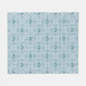 Geometrische Lotus Grid patroon - De witte Lotus Fleece Deken (Voorkant (Horizontaal))