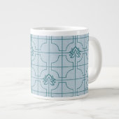 Geometrische Lotus Grid patroon - De witte Lotus Grote Koffiekop (Voorkant rechts)