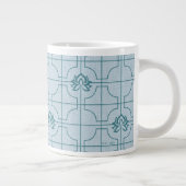 Geometrische Lotus Grid patroon - De witte Lotus Grote Koffiekop (Rechts)