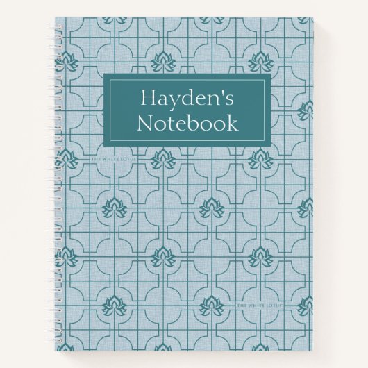 Geometrische Lotus Grid patroon - De witte Lotus Notitieboek (Voorkant)