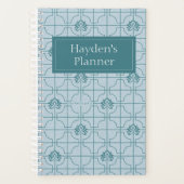 Geometrische Lotus Grid patroon - De witte Lotus Planner (Voorkant)