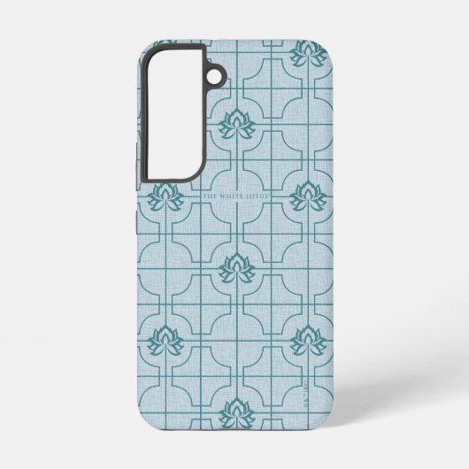 Geometrische Lotus Grid patroon - De witte Lotus Samsung Galaxy Hoesje (Achterkant)