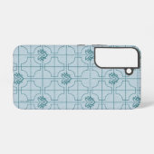 Geometrische Lotus Grid patroon - De witte Lotus Samsung Galaxy Hoesje (Achterkant horizontaal)