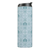 Geometrische Lotus Grid patroon - De witte Lotus Thermosbeker (Gedraaid links)