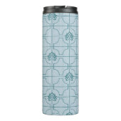 Geometrische Lotus Grid patroon - De witte Lotus Thermosbeker (Achterkant)