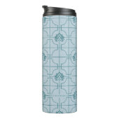 Geometrische Lotus Grid patroon - De witte Lotus Thermosbeker (Geroteerd rechts)