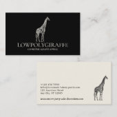Geometrische Lowpoly Giraffe Dier Illustratie Visitekaartje (Voorkant / Achterkant)