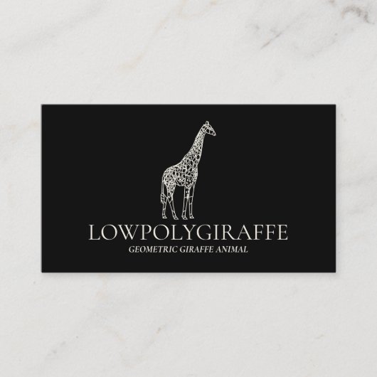 Geometrische Lowpoly Giraffe Dier Illustratie Visitekaartje (Voorkant)