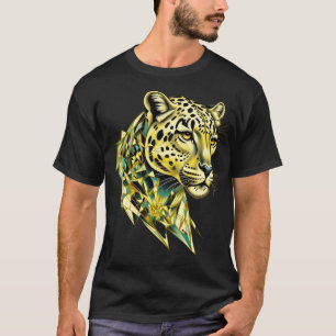 Geometrische Luipaard Luxe Abstract Dier Kunst T-shirt