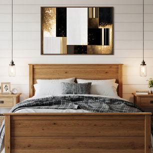 Geometrische luxe goud en zwart poster
