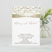 Geometrische luxe goud zwart/wit kaart (Staand voorkant)