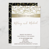 Geometrische luxe goud zwart/wit kaart (Voorkant / Achterkant)