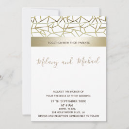 Geometrische luxe goud zwart/wit kaart