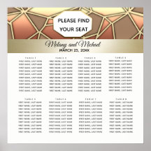 Geometrische luxe modern goud/brons huwelijk