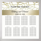 geometrische luxe modern goud/witte bruiloft poster (Voorkant)