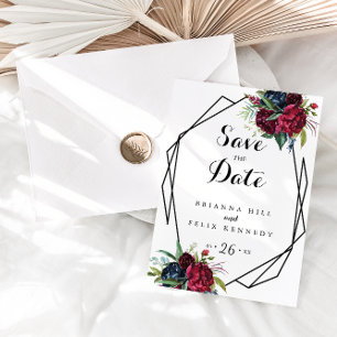 Geometrische Luxury Whimsical Boho Save the Date Briefkaart