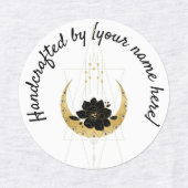 Geometrische maan Handgemaakt op productlabel Labels (Design 1)