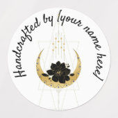 Geometrische maan Handgemaakt op productlabel Labels (Design 1)