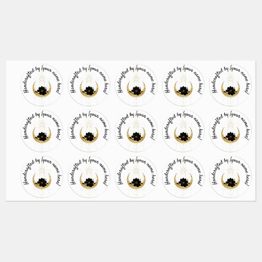 Geometrische maan Handgemaakt op productlabel Labels (Vel)