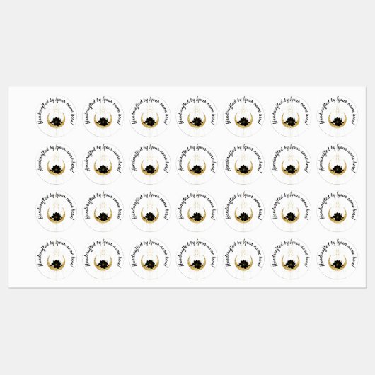 Geometrische maan Handgemaakt op productlabel Labels (Vel)