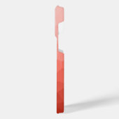 Geometrische maasvormgeving koraal roos monogram iPhone hoesje (Linkerkant)