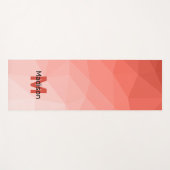 Geometrische maasvormgeving koraal roos monogram yogamat (Voorkant (horizontaal))