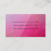 Geometrische Magenta | QR Code Zakelijke Kaart Visitekaartje (Achterkant)