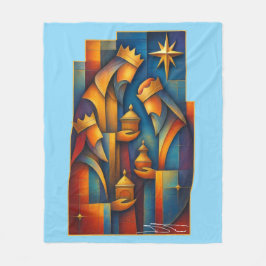 Geometrische Magi - Drie Wijzen Kerstster Kunst Fleece Deken