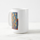 Geometrische Magi - Drie Wijzen Kerstster Kunst Koffiemok (Voorkant links)