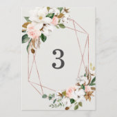 Geometrische magnolia Cotton Table Number kaarten (Voorkant)