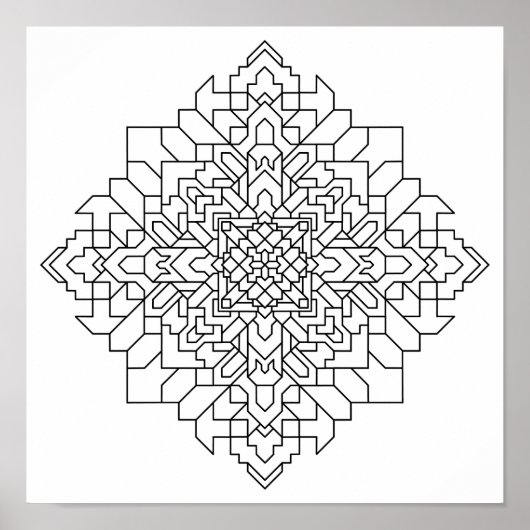 Geometrische Mandala #14 Poster (Voorkant)