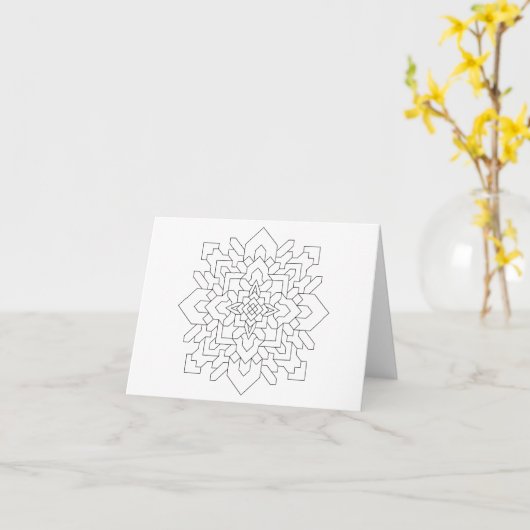 Geometrische Mandala #1 Kaart (Gele Bloem)