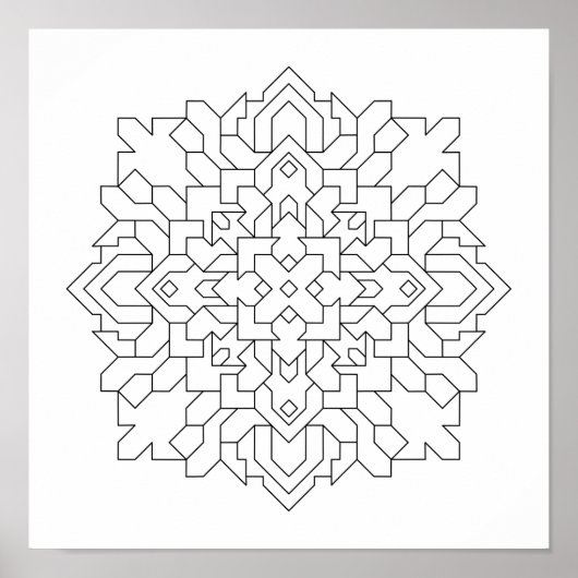 Geometrische Mandala #6 Poster (Voorkant)