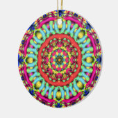 Geometrische Mandala Art: Gold Blue Roze Ornament (Links)