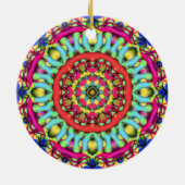 Geometrische Mandala Art: Gold Blue Roze Ornament (Achterkant)