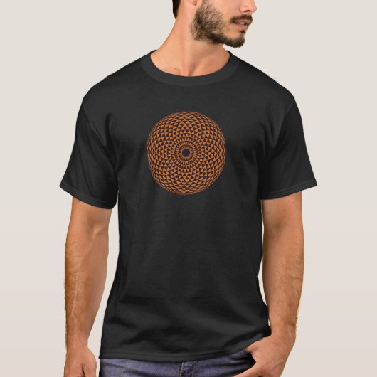 Geometrische Mandala-oog in kleuren met rode artik T-shirt (Voorkant)
