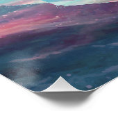 Geometrische Mandala Polyscape Ocean Pastel Blue Perfect Poster (Hoek)