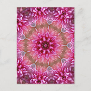 Geometrische mandala roze bloem patroon-67545 briefkaart